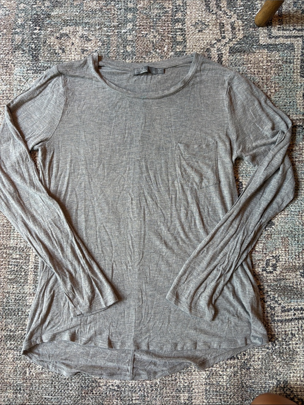 Prana Heather Gray Long-Sleeve Pocket Tee - Women's